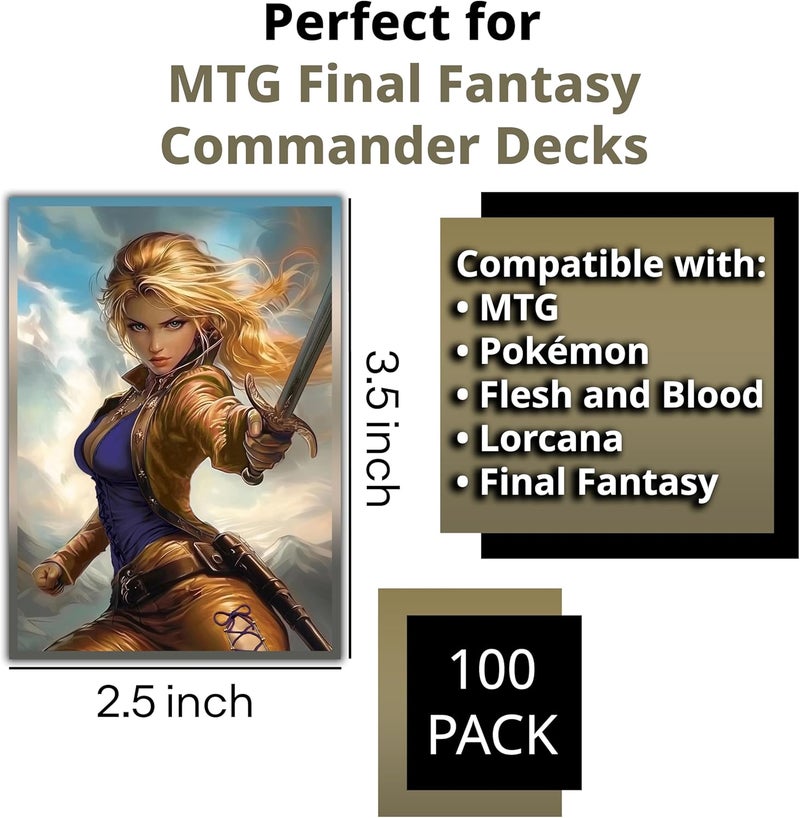 Digital Sorcery Studio Anime Rune Knight Card Sleeves 102 Pack – Compatible with MTG & TCGs – Perfect for Celes Rune Knight & Final Fantasy Commander Decks – Premium Card Game Sleeves for Magic - Image 5